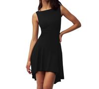 AOWVUTS Vestito Donna Mini Abito Senza Maniche Corto Vestiti Elegante da Sera Abiti Casual Bodycon Estivo Abiti Elasticizzato Aderente per Club Cocktail Cerimonia Festa Party