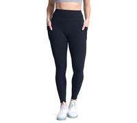 Aoxjox Trinity - Pantaloni da Yoga a Vita Alta con Tasche, da Donna, per Controllo della Pancia, a Vita Incrociata, Morbidi, Leggings da Allenamento, 66 cm, B Nero (Vita Normale), M
