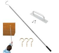 AOYEBO - Kit di ganci per scala da soffitta, asta telescopica in acciaio inossidabile e gancio in rame, sistema di ricambio per scale a scomparsa (design non sbiadisce)
