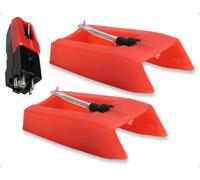 AOYEGIC 2 pezzi ago per giradischi, accessorio di ricambio per ago per giradischi diamantato, Compatibile con Crosley giradischi, Compatibile con ION fonografi(rosso