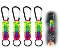 AOYEGIC 4 pezzi portachiavi in paracord con moschettone, cordino intrecciato, gancio ad anello, cordino con ciondolo corto, per chiavi auto, pesca all'aperto, campeggio, escursioni (colorato)