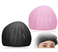 AOYEGIC Confezione Da 2 Retine Per Capelli, Cuffie Traspiranti Per Asciugacapelli, Retine Per Capelli Regolabili, Cuffie In Rete Per Dormire La Notte, Per Bambini E Bambine, Casa, Lavoro (Rosa E Nero)