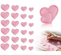 AOYEGIC Confezione da 24 Toppe Ricamate a Forma di Cuore,Toppe Termoadesive,Toppe Ricamate,Parchetti da Cucire,per Giacche,Camicie,Gonne,Cappelli,Zaini,Jeans(Rosa)