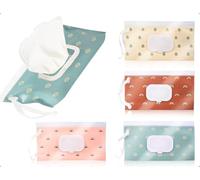 AOYEGIC Confezione da 4 Salviettine Umidificate per Neonati, Sacchetto per Salviettine Umidificate Riutilizzabile, Scatola per Salviettine Umidificate da Viaggio, Sacchetto per Salviettine Umidificate