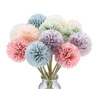 Aoyfuwell, 12 bouquet di ortensie artificiali, fiori decorativi in finta seta, crisantemo finti per interni, esterni, giardino, composizione floreale, decorazione per la casa, 6 colori