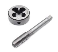 Aoyswuz 2 Pezzi Maschiatura e Rotondo M12 x 1,75 Macchina Vite Rubinetto HSS Maschi per Filettare, Set Filiera per Filettatura per Dado a Vite di Riparazione Filettatura (M12)