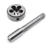 Aoyswuz 2 Pezzi Maschiatura e Rotondo M14 x 1,5 Macchina Vite Rubinetto HSS Maschi per Filettare, Set Filiera per Filettatura per Dado a Vite di Riparazione Filettatura (M14)