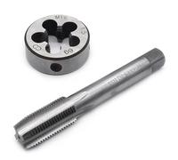 Aoyswuz 2 Pezzi Maschiatura e Rotondo M16 x 1,5 Macchina Vite Rubinetto HSS Maschi per Filettare, Set Filiera per Filettatura per Dado a Vite di Riparazione Filettatura (M16)