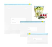 Aoyswuz 50 Pezzo Sacchetti Congelatore Zip Riutilizzabili Sacchetti Ermetici per Alimenti, Senza BPA, Forno a Microonde Disponibile, Per Il Cibo(0.5L*20, 1L*20, 4.5L*10)