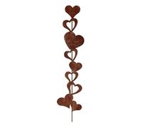 AOYUDJ Palo da giardino in metallo con finitura arrugginita a forma di cuore, decorazione per aiuole da esterni, per cortili, cortili, paesaggi