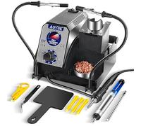 Aoyue 2981 Kit stazione di saldatura di precisione per riscaldamento rapido, compatibile con punte T-12 Style Active Power, tensione sicura 12 V, pulitore punte, porta bobina, pinzette, strumenti di