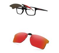 AOZAN Occhiali da sole polarizzati con clip per Oakley Chamfer Squared OX8143 54 mm, protezione UV e vestibilità sicura, Cremisi elettrico, Chamfer Squared
