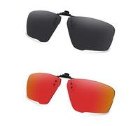 AOZAN Occhiali da sole polarizzati con clip per Oakley Crosslink Zero OX8076 56 mm, protezione UV e vestibilità sicura, colore: onice nero e cremisi elettrico