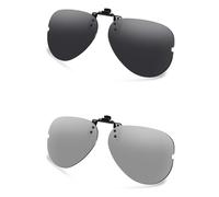 AOZAN Occhiali da sole polarizzati con clip per Ray-Ban RB6489 55 mm | RX6489 55 mm, protezione UV e vestibilità sicura, colore: nero onice e Gainsboro
