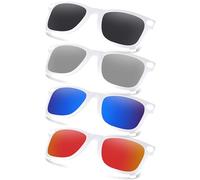 AOZAN Occhiali da sole polarizzati con montatura bianca opaca compatibile con Ray-Ban Meta Wayfarer RW4006 50 mm per uomini e donne, nero onice, Gainsboro, Capri Blue & Electric Crimson
