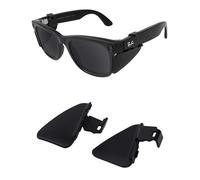 AOZAN Protezioni laterali per occhiali Ray-Ban Meta Wayfarer/Skyler/Headliner e Oakley Meta HSTN Smart Glasses, antipolvere e leggeri, Nero , 0