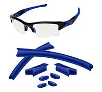 AOZAN Tappi auricolari di ricambio e naselli per occhiali da sole Oakley Flak Jacket/Flak Jacket XLJ, Kit di gomma blu scuro, Taglia unica