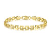 AOZELAN Braccialetto in oro 14 carati, per donne e uomini, non si ossida, design a catena, braccialetti da donna, gioielli, regali, 16,5-22,9 cm, 6.5 Inches, Oro 14 carati, Non pietra preziosa