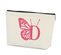 AOZHUO Borsa per il trucco con iniziale, da donna, foderata, con monogramma, regalo di compleanno per donne, ragazze, damigella d'onore, migliori amici, sorelle, borsa da toeletta da viaggio, lettera