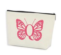 AOZHUO Borsa per il trucco con iniziale, da donna, foderata, con monogramma, regalo di compleanno per donne, ragazze, damigella d'onore, migliori amici, sorelle, borsa da toeletta da viaggio, lettera