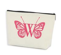 AOZHUO Borse per il trucco con iniziali da donna foderate con monogramma borsa cosmetica regalo di compleanno per donne ragazze damigella d'onore migliori amiche sorelle, borsa da toilette da viaggio