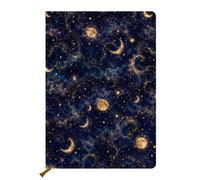 AOZHUO Pretty Leather Journal, Notebook 200 Pages A5 College Ruled Notebooks for Work & Note Taking, for Office School Home, Gift for Birthdays Christmas, Navy Blue Constellation (5.8 x 8.3)