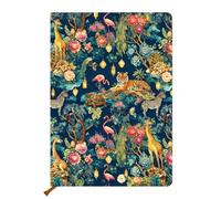 AOZHUO Pretty Leather Journal, Notebook 200 Pages A5 College Ruled Notebooks for Work & Note Taking, for Office School Home, Gift for Birthdays Christmas, Whimsical Jungle (5.8 x 8.3)