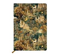 AOZHUO Pretty Leather Journal, Notebook 200 Pages A5 College Ruled Notebooks for Work & Note Taking, Perfect for Office School Home, Enchanted Castle & Unicorn (5.8 x 8.3)