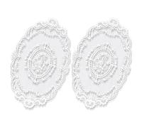 AOZUO 2 pcs tovagliette retrò in pizzo francese, tovagliette con ricami floreali squisiti, centrini all'uncinetto, sottobicchieri centrini, tappetini per vasi per la decorazione domestica (45 x 28 cm)