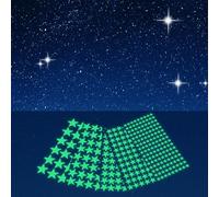 AOZUO 316 pcs adesivi autoadesivi stelle luminose per cameretta per bambini, 5 dimensioni stelle luminose al buio, adesivi stella soffitto, adesivi murali per camera da letto, stanza, festa