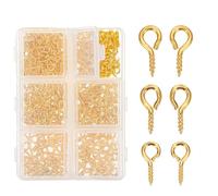 AOZUO 400 viti con occhiello in 3 misure, piccoli occhielli a vite con scatola di conservazione, gancio a vite in metallo, gancio a vite piccolo per viti ad anello occhiello, occhielli per gioielli