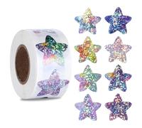 AOZUO 500 adesivi glitterati a forma di stella per bambini, 2,5 cm, adesivi scintillanti a forma di stella, autoadesivi, colorati, lucidi, per fai da te, artigianato, scuola, insegnanti, studenti