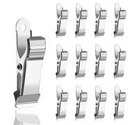 AOZUO Confezione da 12 mini clip in metallo, 4 x 1.3 cm, piccole clip a molla robuste, clip a coccodrillo, clip per tende, mollette per cucina, casa, ufficio e scuola per fili, foto, tende