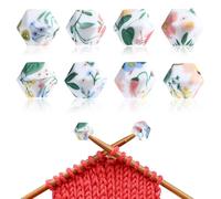 AOZUO Confezione da 8 Fermi per Ferri da Maglia, Protezione per Punta dell'Ago con Fermo per Ferri da Maglia con Motivo Floreale, Accessori per Maglieria Adatto per Aghi di Misura (3-9mm)