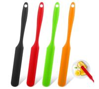 AOZUO Set di 4 spatole in silicone, spatole da cucina in silicone, spatole da cucina resistenti al calore con manico lungo, spalmatore per marmellata, cucina, crema per torte, spatola per burro