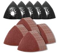 Aozzy 130 Multitool Piastra Abrasiva per Levigatrice Delta, 5 Supporti Triangolari per Dischi Abrasivi, 125 x 80 mm Fogli Abrasivi Triangolari, Piastra Abrasiva Multitool per Levigatrice Fein, Bosch