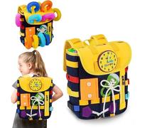 Aozzy Zaino Montessori per Bambini con Fibbie e Cerniere, Giocattoli sensoriali Montessori, attività di apprendimento Attraverso Il Gioco, può Essere riposto e trasportato sulla Schiena