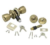 AP Products 013-234 - Set serratura combinata con manopola e chiavistello, in ottone lucido