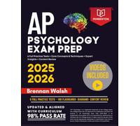 AP Psychology Study Guide for the New 2025 Exam: 6 Full Practice Tests + Core Concepts & Techniques + Expert Insights + Content Review