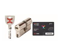 AP4S De Cisa 30x30 LEVA DOPPIA FRIZIONE Bombin Di Sicurezza Colore Nichel Rinforzato Antirottura Antibumping Antitrappo Antiestrazione Serratura Porta 5 Chiavi Cilindro Scheda