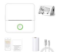 APAAZO Stampante Doodle Dash, Mini stampante portatile Notebuddy, Mini stampante portatile Myminiprinter, Mini stampante Nota Buddy, Stampante Per Adesivi Senza Inchiostro Bluetooth (White)