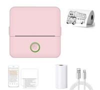 APAAZO Stampante Doodle Dash, Mini stampante portatile Notebuddy, Mini stampante portatile Myminiprinter, Mini stampante Nota Buddy, Stampante Per Adesivi Senza Inchiostro Bluetooth (Pink)
