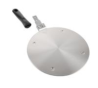 APACALI 1 piastra adattatore a induzione 24 cm, piastra adattatore per fornello a induzione con manico rimovibile, adattatore a induzione in acciaio inox per l'uso di caffettiera su piani cottura a