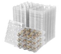 APACALI 100 scatole per uova di quaglia, 12 griglie, in plastica, con coperchio, scatole trasparenti per uova di quaglia