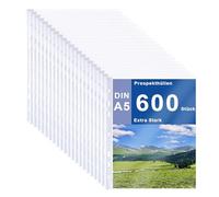 APACALI 600 buste trasparenti formato A5, trasparenti con foratura, extra forate, trasparenti nella parte superiore