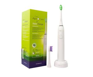 ApaCare Sonic Change - Spazzolino elettrico con 35.000 vibrazioni/min., 5 programmi e batteria sostituibile, incluse 2 testine 3D Sensitive