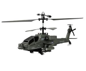 Apache AH-64 Elicottero coassiale a 3,5 canali RTF con telecomando, batteria, cavo di ricarica, 250 mm, verde scuro