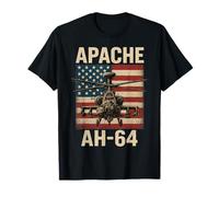 Apache AH 64 USA American Flag United States Patriotic Maglietta
