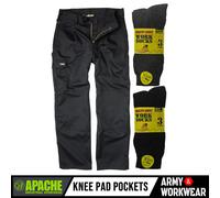 Apache Industria pro Work Uomo Pantaloni Stile Militare Tasche Free Lavoro Calze
