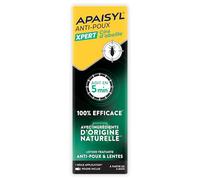 APAISYL Anti-pidocchi Xpert Cera d'api - Lozione anti-pidocchi e lendini 100% efficace in 5 min - Ingredienti di origine naturale - dai 6 mesi - Pettine incluso, 200 ml